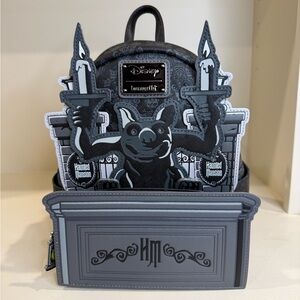 LoungeFly Disney The Haunted Mansion Gargoyle Wallpaper Light Up Glow Backpack